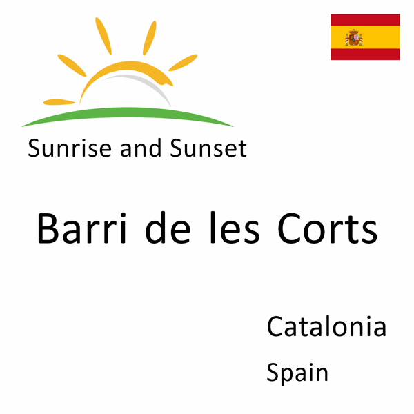 Sunrise and sunset times for Barri de les Corts, Catalonia, Spain