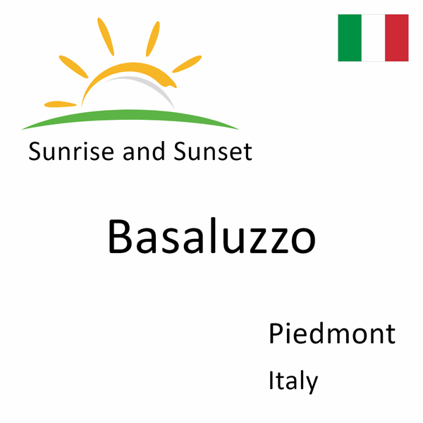 Sunrise and sunset times for Basaluzzo, Piedmont, Italy