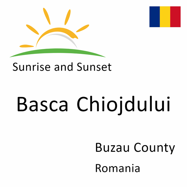 Sunrise and sunset times for Basca Chiojdului, Buzau County, Romania