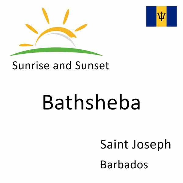 Sunrise and sunset times for Bathsheba, Saint Joseph, Barbados