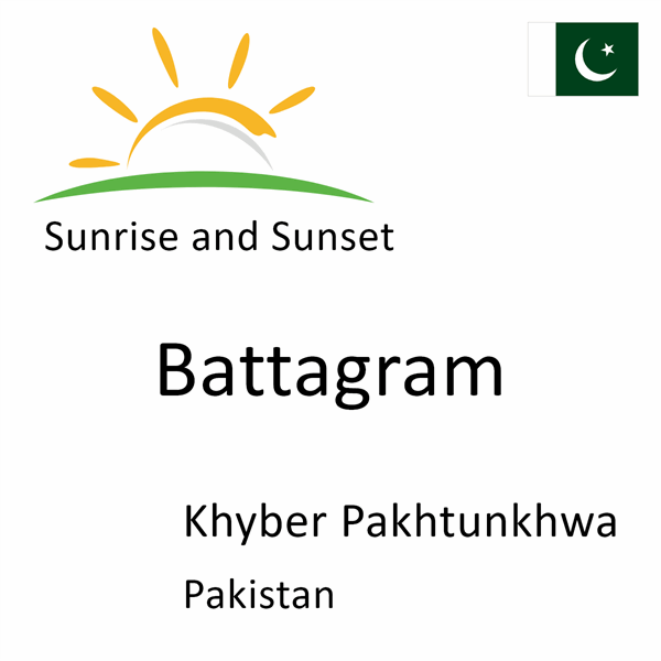 Sunrise and sunset times for Battagram, Khyber Pakhtunkhwa, Pakistan