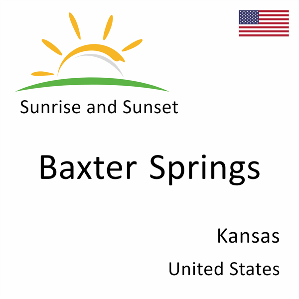 Sunrise and sunset times for Baxter Springs, Kansas, United States