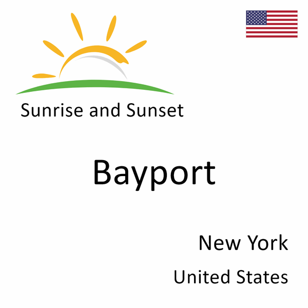 Sunrise and sunset times for Bayport, New York, United States