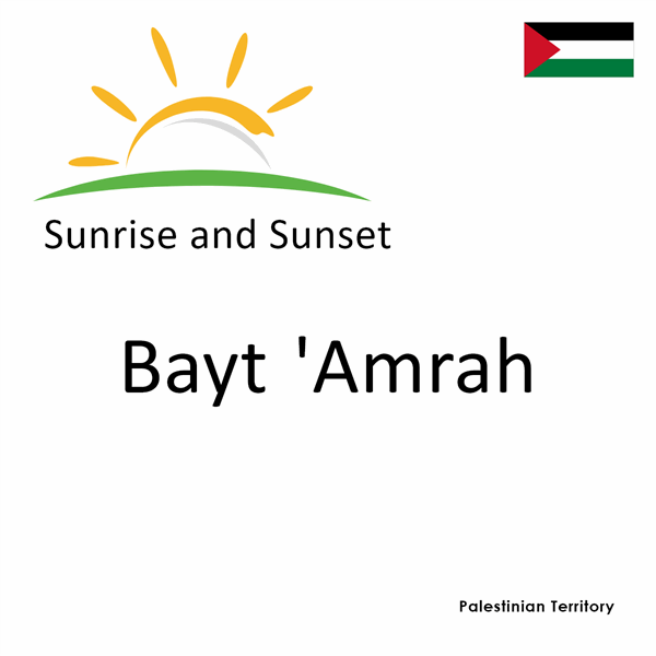 Sunrise and sunset times for Bayt 'Amrah, Palestinian Territory