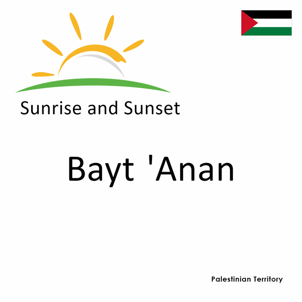 Sunrise and sunset times for Bayt 'Anan, Palestinian Territory