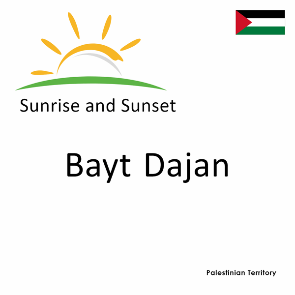 Sunrise and sunset times for Bayt Dajan, Palestinian Territory