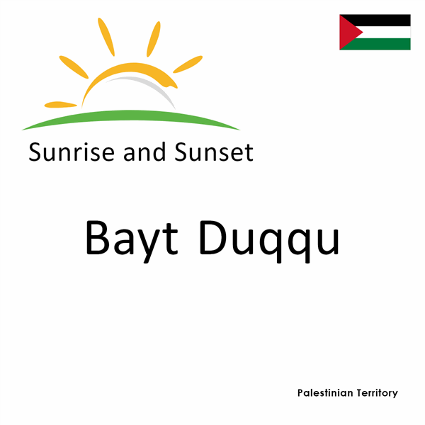 Sunrise and sunset times for Bayt Duqqu, Palestinian Territory