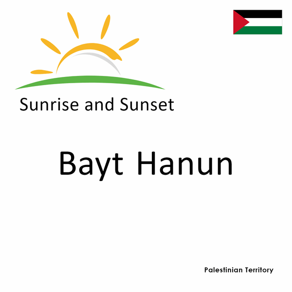 Sunrise and sunset times for Bayt Hanun, Palestinian Territory