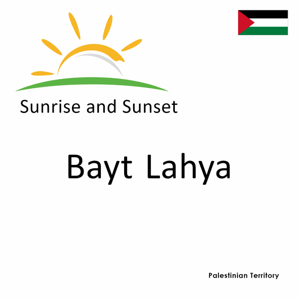 Sunrise and sunset times for Bayt Lahya, Palestinian Territory