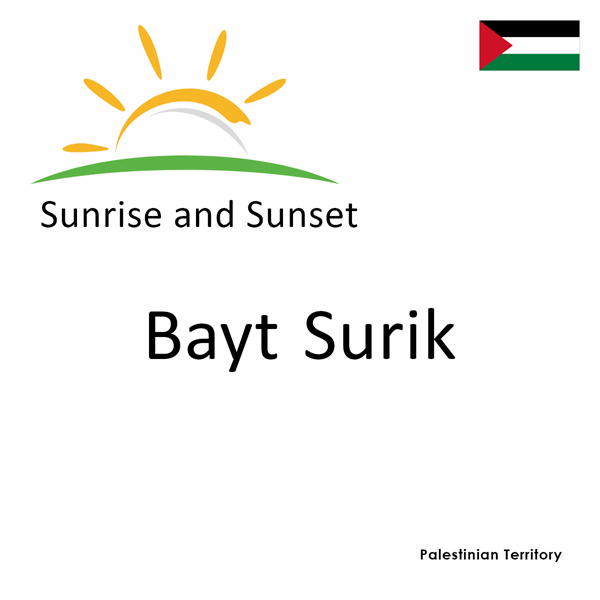 Sunrise and sunset times for Bayt Surik, Palestinian Territory