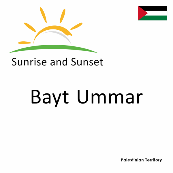 Sunrise and sunset times for Bayt Ummar, Palestinian Territory