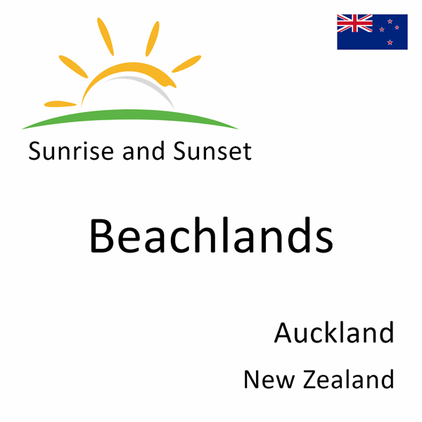 Sunrise and sunset times for Beachlands, Auckland, New Zealand