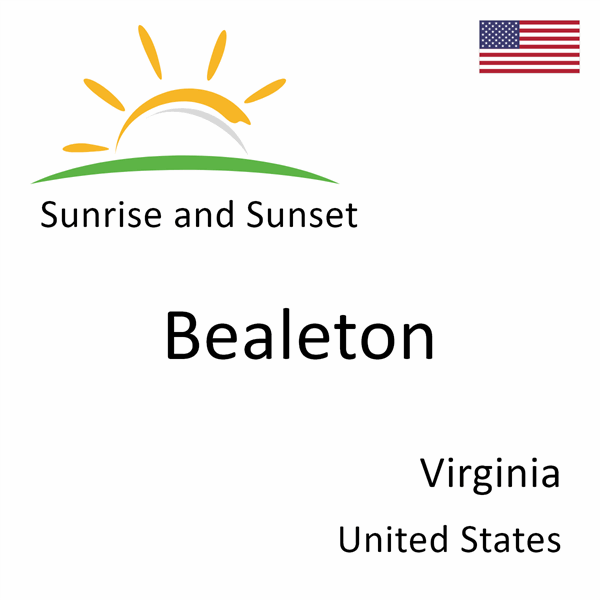 Sunrise and sunset times for Bealeton, Virginia, United States