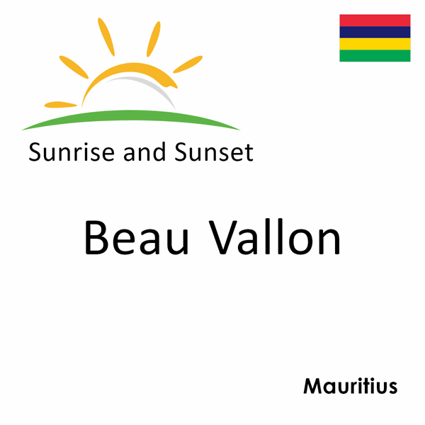 Sunrise and sunset times for Beau Vallon, Mauritius