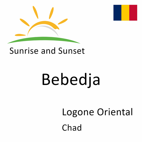 Sunrise and sunset times for Bebedja, Logone Oriental, Chad