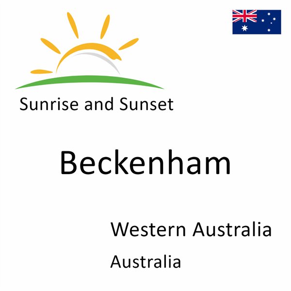 Sunrise and sunset times for Beckenham, Western Australia, Australia
