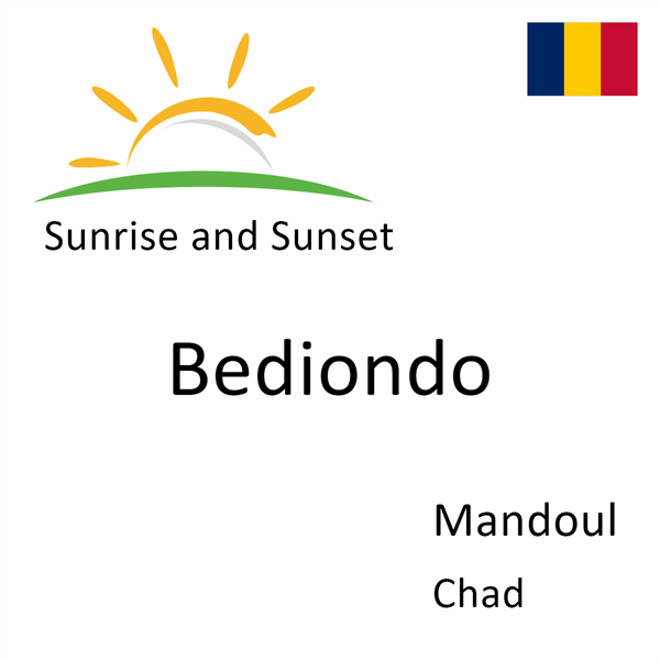 Sunrise and sunset times for Bediondo, Mandoul, Chad