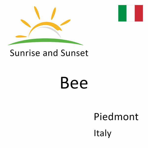 Sunrise and sunset times for Bee, Piedmont, Italy