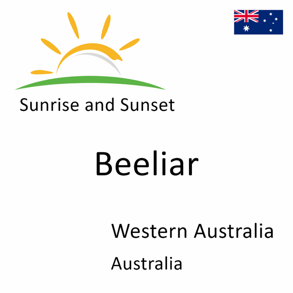 Sunrise and sunset times for Beeliar, Western Australia, Australia