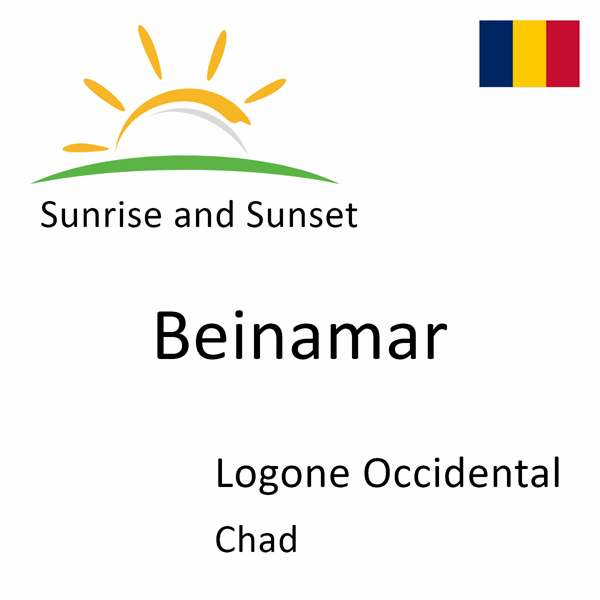 Sunrise and sunset times for Beinamar, Logone Occidental, Chad