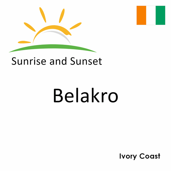 Sunrise and sunset times for Belakro, Ivory Coast