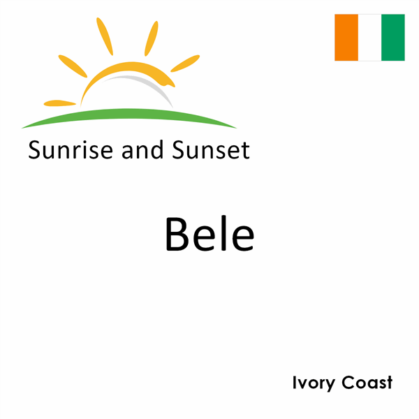 Sunrise and sunset times for Bele, Ivory Coast