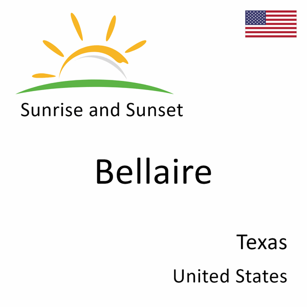 Sunrise and sunset times for Bellaire, Texas, United States