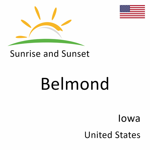 Sunrise and sunset times for Belmond, Iowa, United States