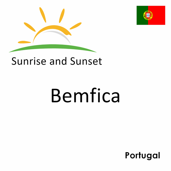 Sunrise and sunset times for Bemfica, Portugal