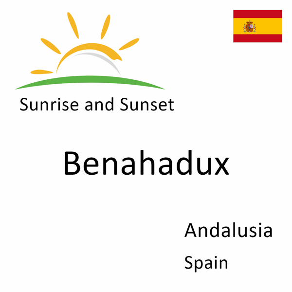 Sunrise and sunset times for Benahadux, Andalusia, Spain