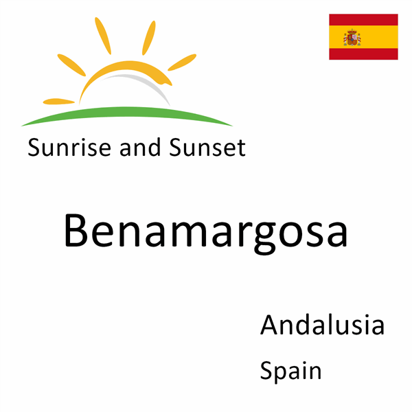 Sunrise and sunset times for Benamargosa, Andalusia, Spain