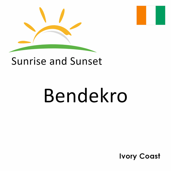 Sunrise and sunset times for Bendekro, Ivory Coast