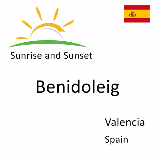 Sunrise and sunset times for Benidoleig, Valencia, Spain