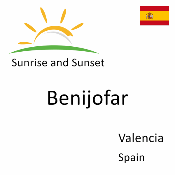 Sunrise and sunset times for Benijofar, Valencia, Spain