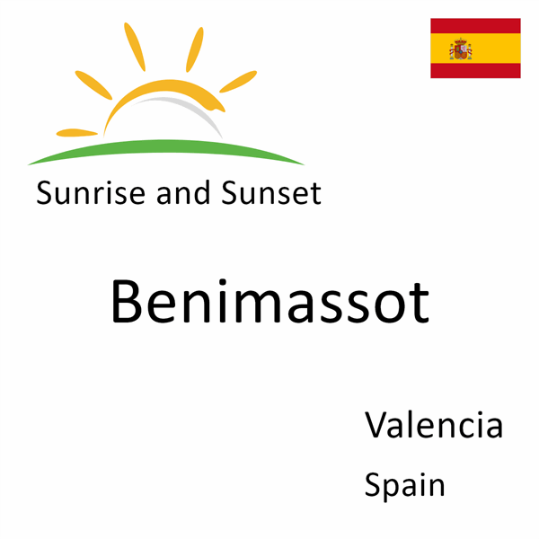 Sunrise and sunset times for Benimassot, Valencia, Spain