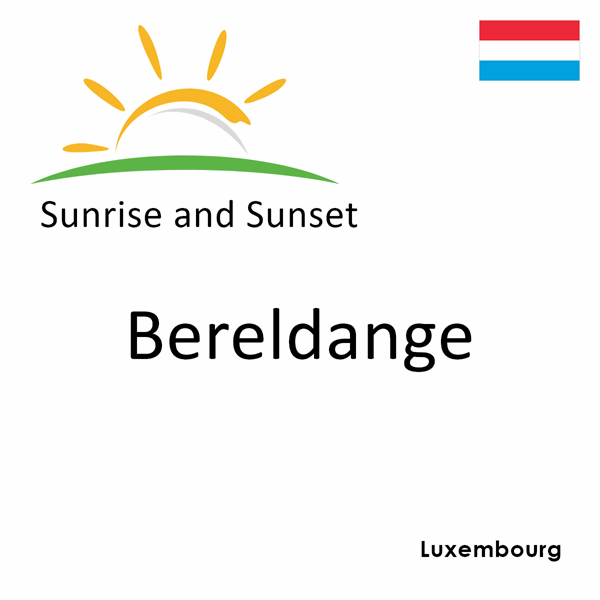 Sunrise and sunset times for Bereldange, Luxembourg