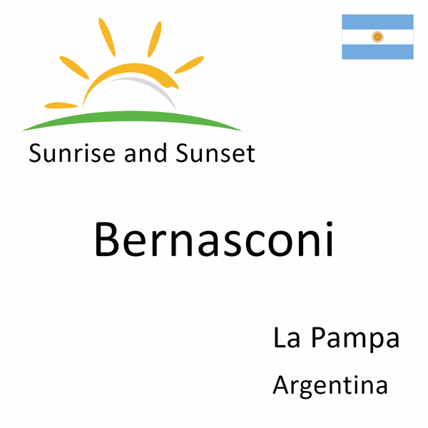 Sunrise and sunset times for Bernasconi, La Pampa, Argentina