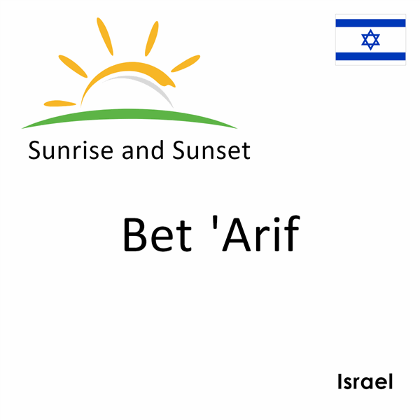 Sunrise and sunset times for Bet 'Arif, Israel