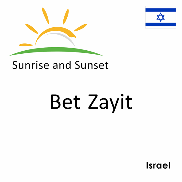 Sunrise and sunset times for Bet Zayit, Israel