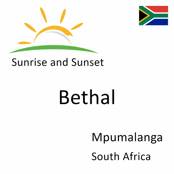 Sunrise and sunset times for Bethal, Mpumalanga, South Africa