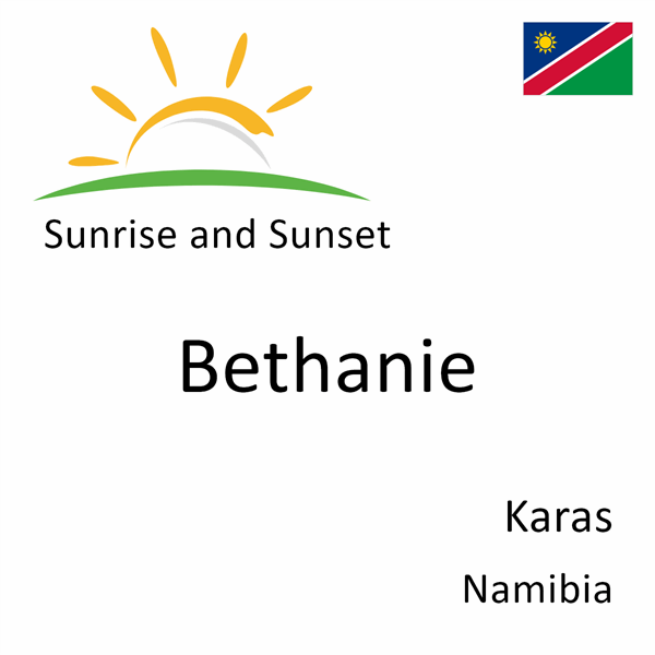 Sunrise and sunset times for Bethanie, Karas, Namibia