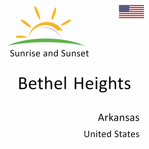 Sunrise and sunset times for Bethel Heights, Arkansas, United States