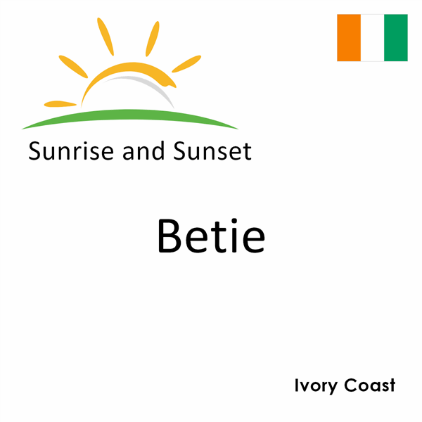 Sunrise and sunset times for Betie, Ivory Coast