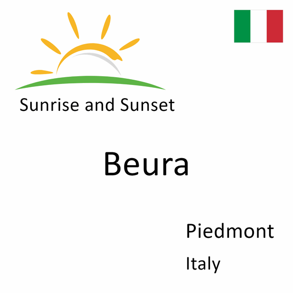 Sunrise and sunset times for Beura, Piedmont, Italy