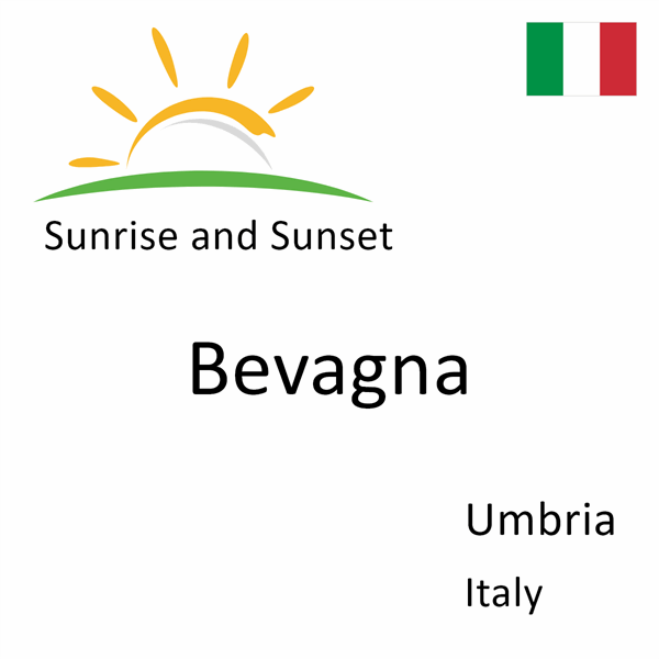 Sunrise and sunset times for Bevagna, Umbria, Italy