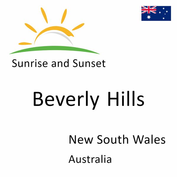 Sunrise and sunset times for Beverly Hills, New South Wales, Australia
