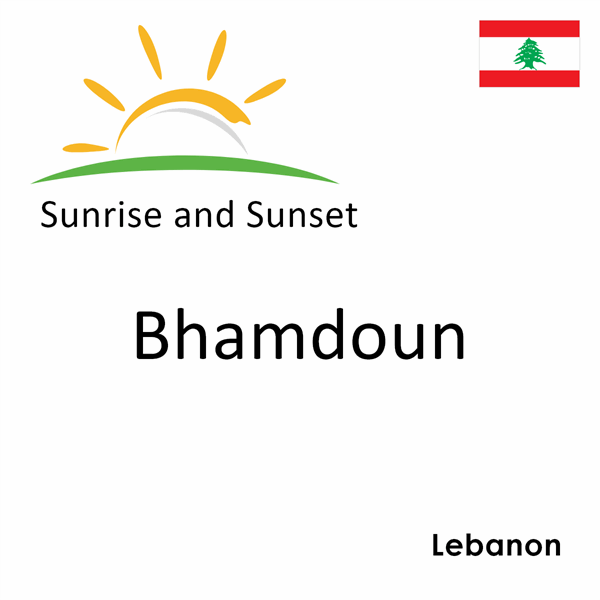 Sunrise and sunset times for Bhamdoun, Lebanon