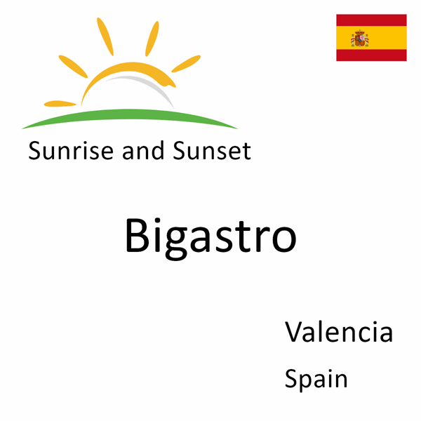 Sunrise and sunset times for Bigastro, Valencia, Spain