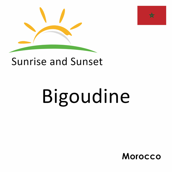 Sunrise and sunset times for Bigoudine, Morocco