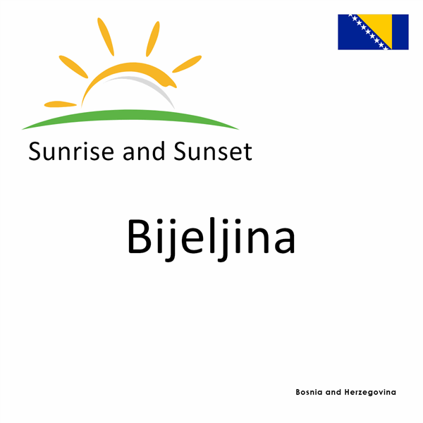 Sunrise and sunset times for Bijeljina, Bosnia and Herzegovina